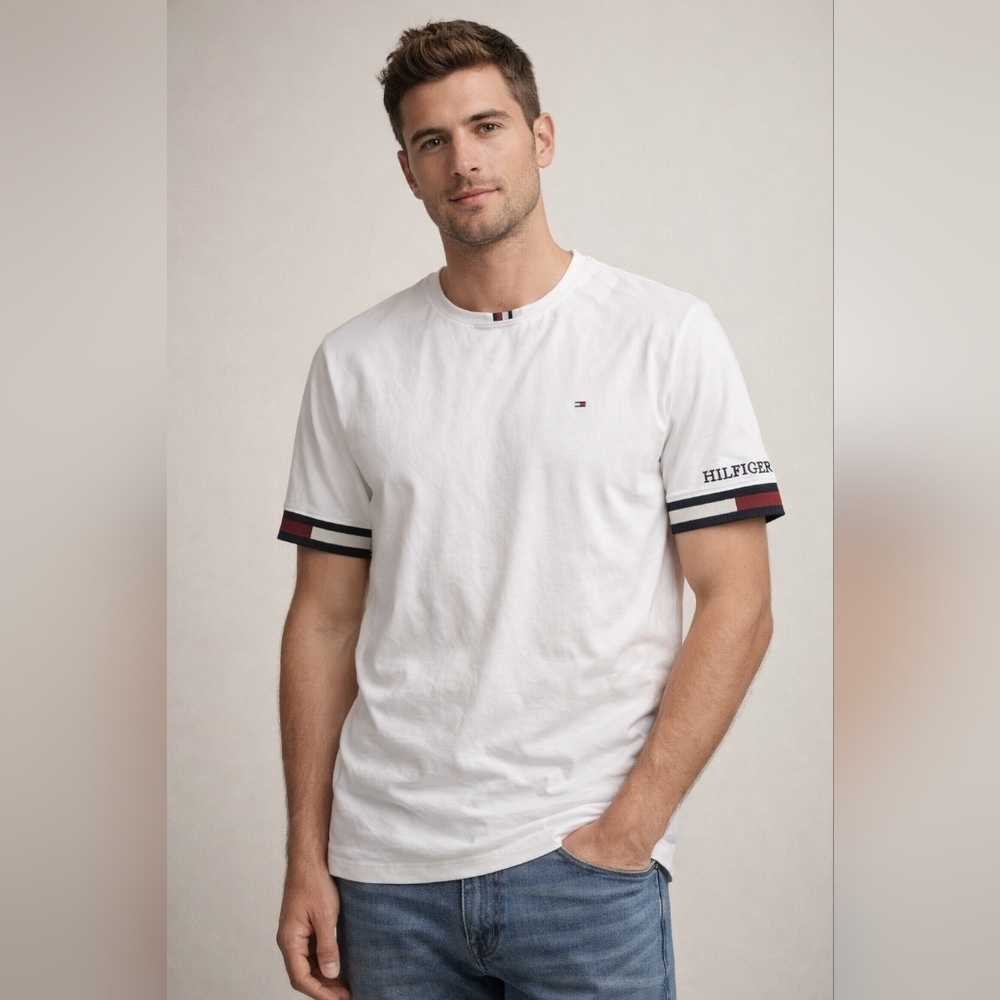 2/$20 Tommy Hilfiger White Short Sleeve Tee